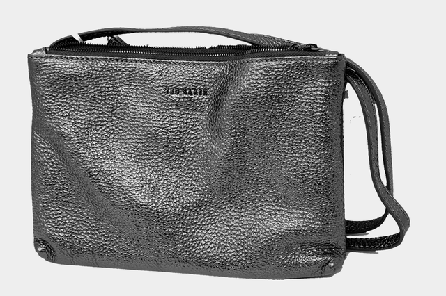 ted baker maceyy leather double zip cross body bag black