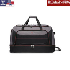 Rolling Duffel Bag Drop Bottom Storage Telescopic Handle Travel 30 Inch New