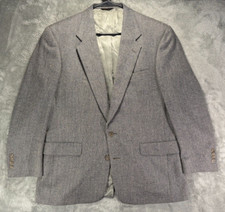 Austin Reed Blazer Mens 42R Gray Herringbone Tweed Classic USA VTG Sport Jacket