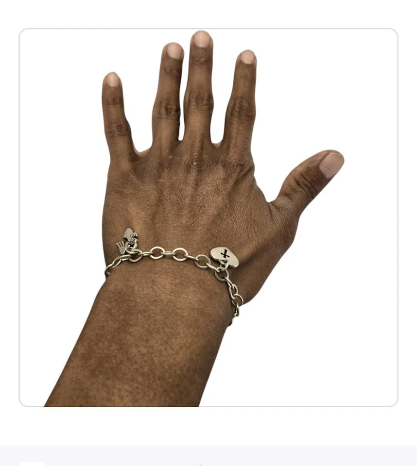 JAMES AVERY Rare BRACELET WITH 2 Charms ANGEL & Crosslet Heart - Image 2 of 4