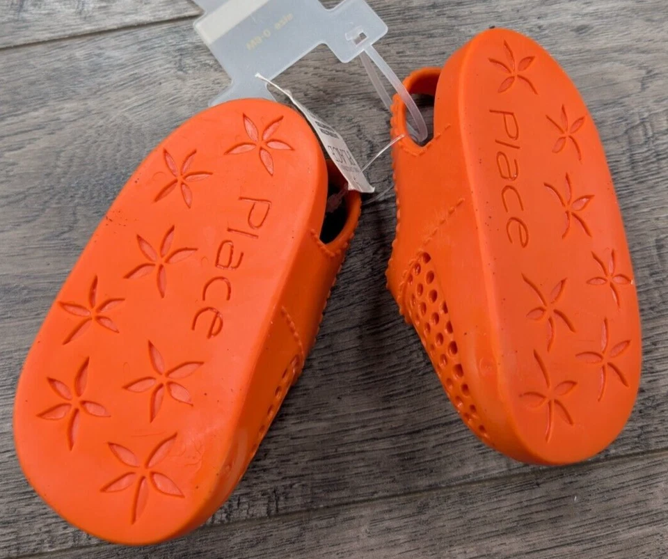 Bebé Niña Niño Ropa Nuevo Niños Lugar 0-6 Meses Naranja Zapatos de Goma Foto 3 de 3