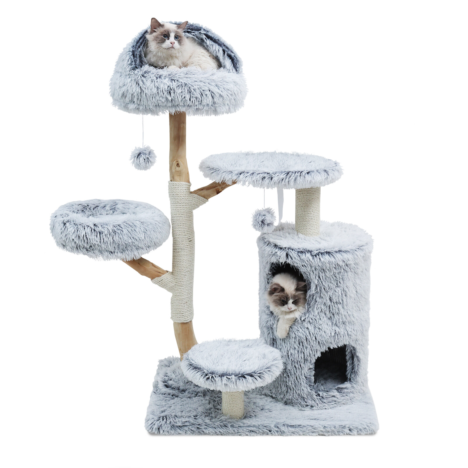 ZEOPHOL 52" Cat Tree Large Condo Pet Play Tower Cat Bed Furniture Scratch Post
