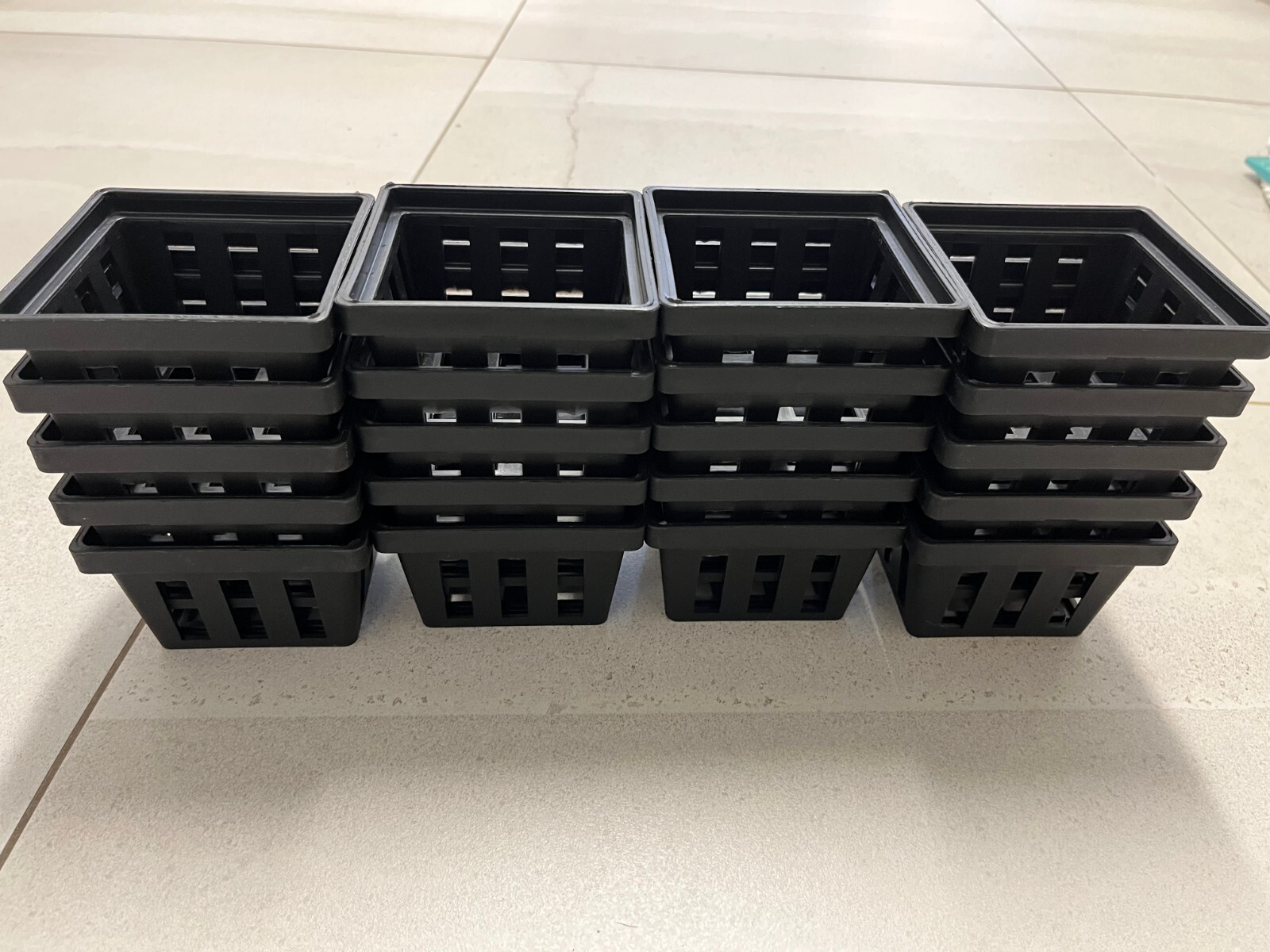 Plastic Orchid Square Pots Vanda Basket Black Pots for Orchids 100 X