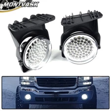 Fit For 2003-2006 GMC Sierra 1500 2500 3500 White Full LED Fog Lights Left+Right