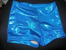 NWOT Dance Boy Cut Booty Shorts Trunks Foil Turquoise Ladies Small