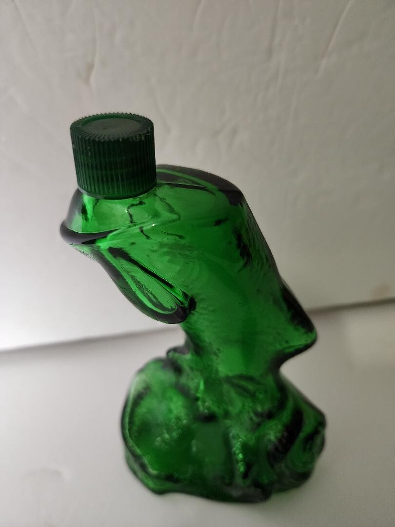 VINTAGE Avon Rainbow Trout Fish Green Glass Bottle Collectible eBay