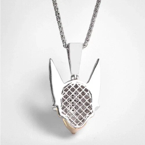 Colgantes de hip-hop de celda de plata de ley 925 con piedras preciosas de corte redondo multicolor para hombre Foto 2 de 3