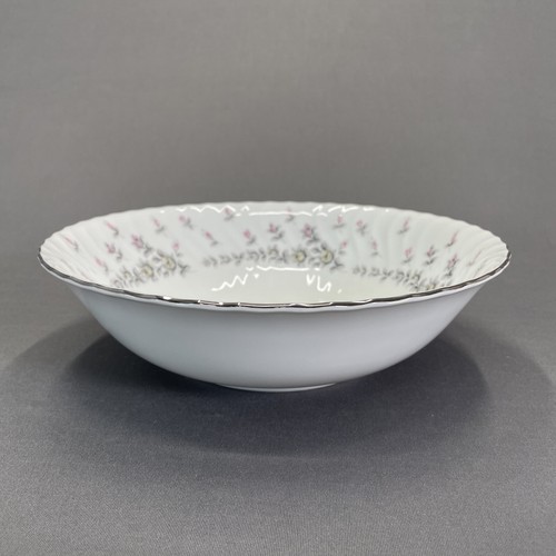 Style House Picardy Round Serving Vegetable Bowl 9" Platinum Trim Floral Swirl - Picture 2 of 8