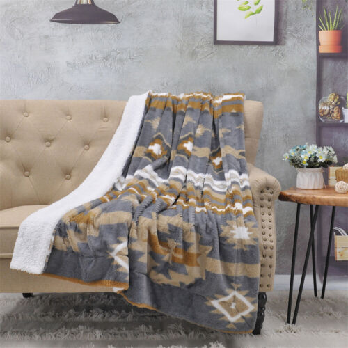Southwest Sherpa Fleece Throw Blanket Ultra Soft Reversible Cozy Plush Blanket - Picture 10 of 32