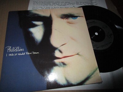 Phil Collins I Wish It Would Rain Down.Virgin VSDJ1240 Promo Vinyl 7inch + P/R