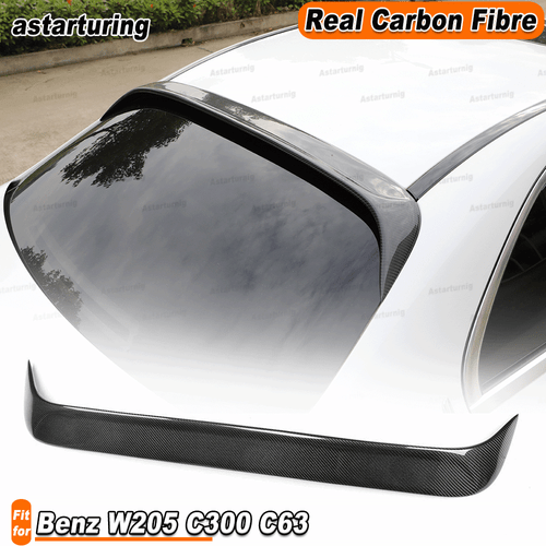 REAL CARBON Rear Roof Spoiler Wing Fit for Benz W205 Sedan C250 C300 C63 AMG 15+ - Bild 1 von 8
