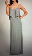 show me your mumu caltlin ruffle maxi dress, size small, adjustable straps 