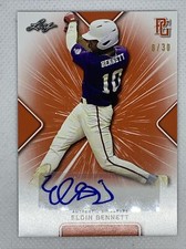 2021 LEAF PERFECT GAME ORANGE ELGIN BENNETT PAPER RC AUTO # 8/30