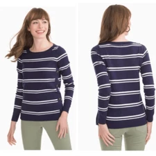 Southern tide sweater Womens Sz Medium Jessa striped cotton cashmere side button