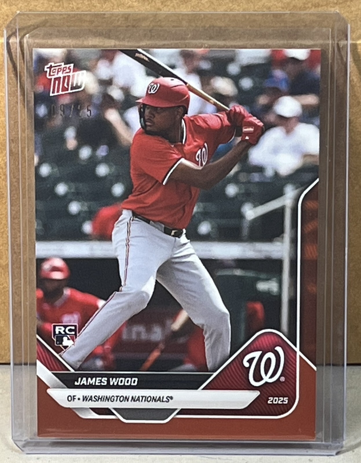 2025 Topps Now Road to Opening Day James Wood Rookie Orange Foil 9/25 OD-191