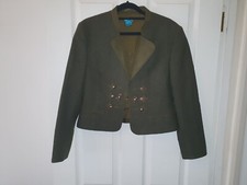 Loden Frey Vintage Dark Green Wool Blazer Cottage Core Woodland Fairy Leaves