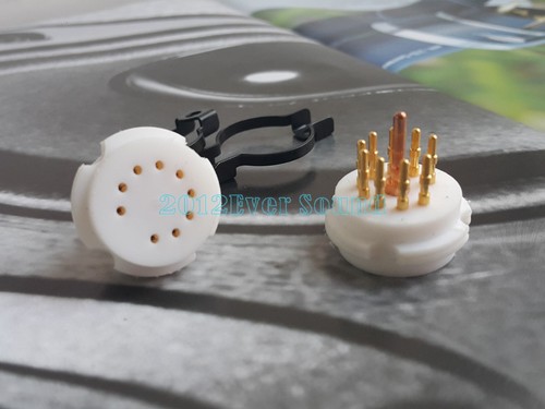 2x Enchufe de tubo de teflón 9 pines CMC 12 AU7 ECC82 12AX7 7199 E80CC 12AY7 Pin dorado - Imagen 5 de 5