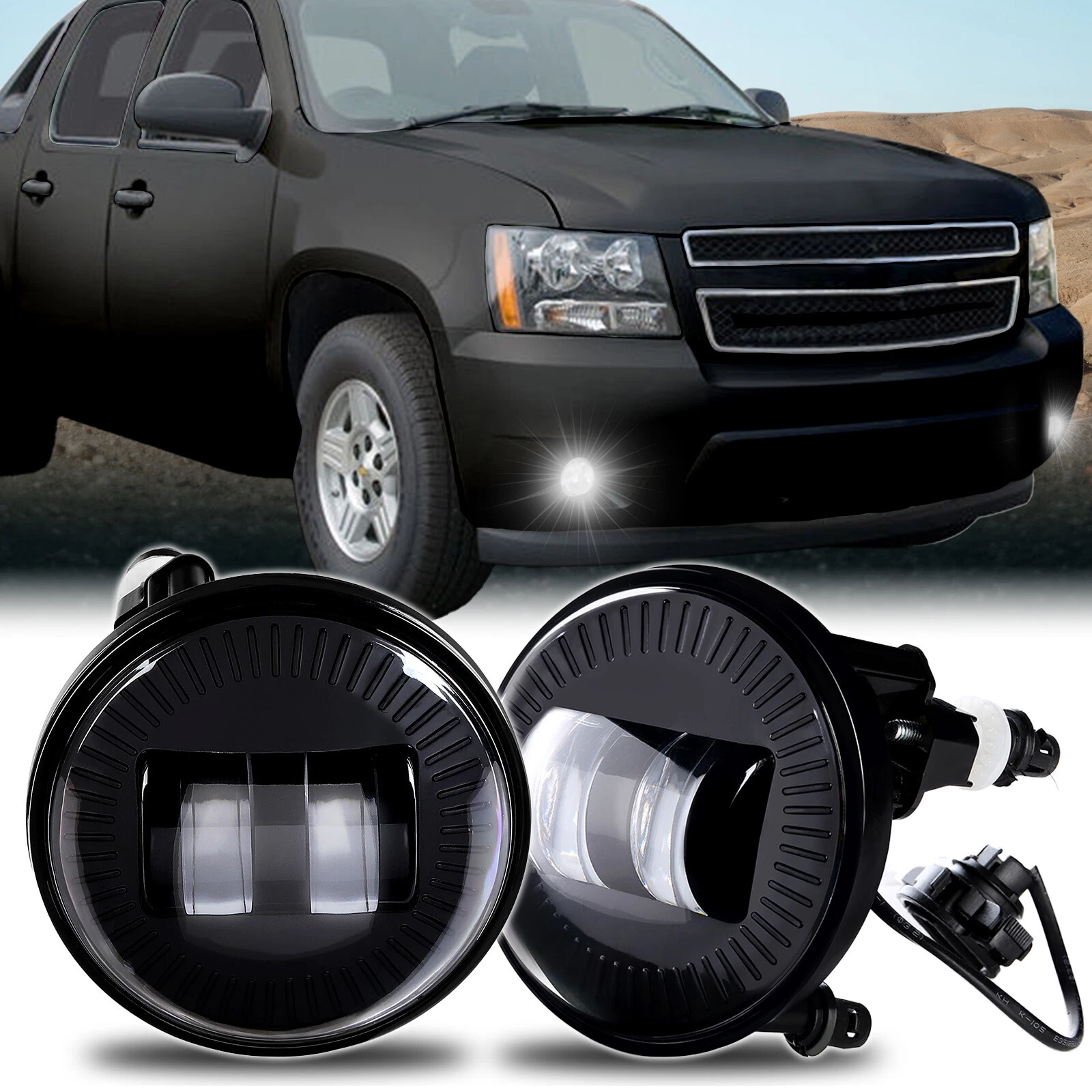 For Chevy Avalanche Suburban Tahoe GMC Yukon Acadia 07-14 LED Fog Lights Lamps