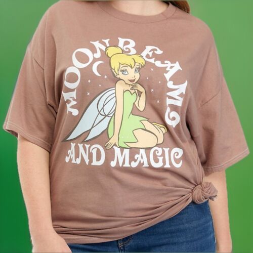 Camiseta de mujer Tinker Bell 'Moonbeams & Magic' talla grande manga corta color topo 1X 🆕 - Imagen 2 de 4