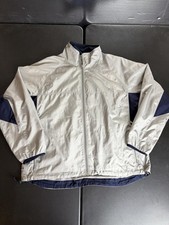 Energy Zone Jacket Mens Large Gray Navy Full Zip Windbreaker Lined Pockets Sport