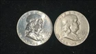 (2 coin lot) 195263 Benjamin Franklin Half Dollars- Circulated - $1.00 face
