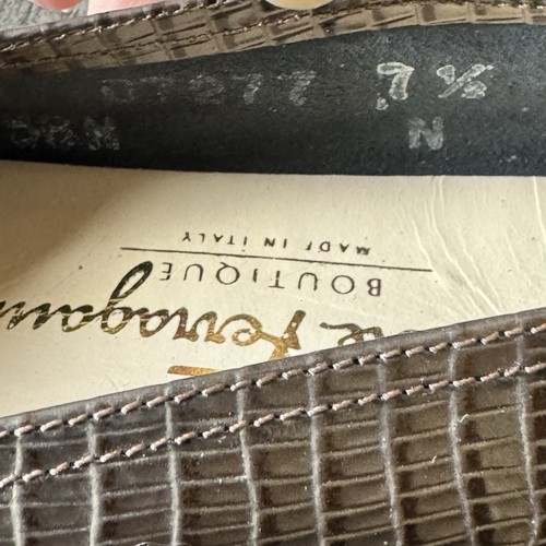 Salvatore Ferragamo Flats Womens Size 7 1/2 Bronze Metallic Leather Slip On - Picture 9 of 14