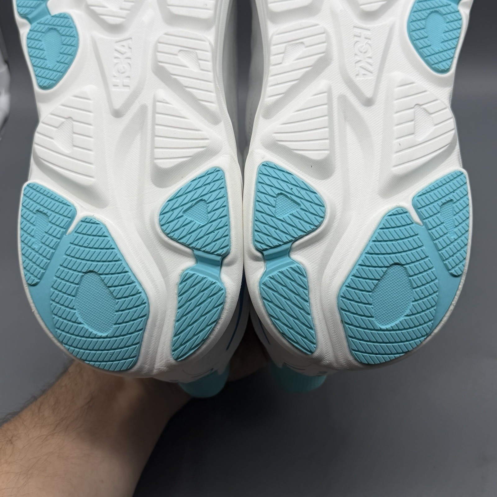 Hoka One One Clifton 10 Men’s 14 D Running Shoes Gym Training White Skyward Blue thumbnail 10