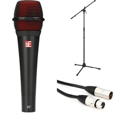 sE Electronics V7 Supercardioid Dynamic Handheld Vocal Microphone Bundle - Black