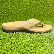 Vionic Tide Womens Size 6 Gold Beach Walking Outdoor Flip Flops Thong Sandals