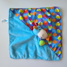 Edredón Playgro Azul Colorido Burro Peluche Lovey Manta de Seguridad Juguete para Bebé
