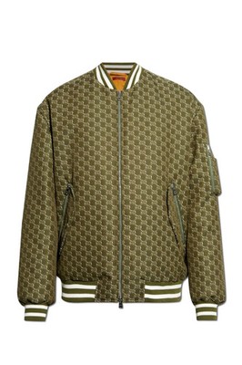 46IT- Gucci Cotton jacquard jacket with gg shadow green - BNWT 810527