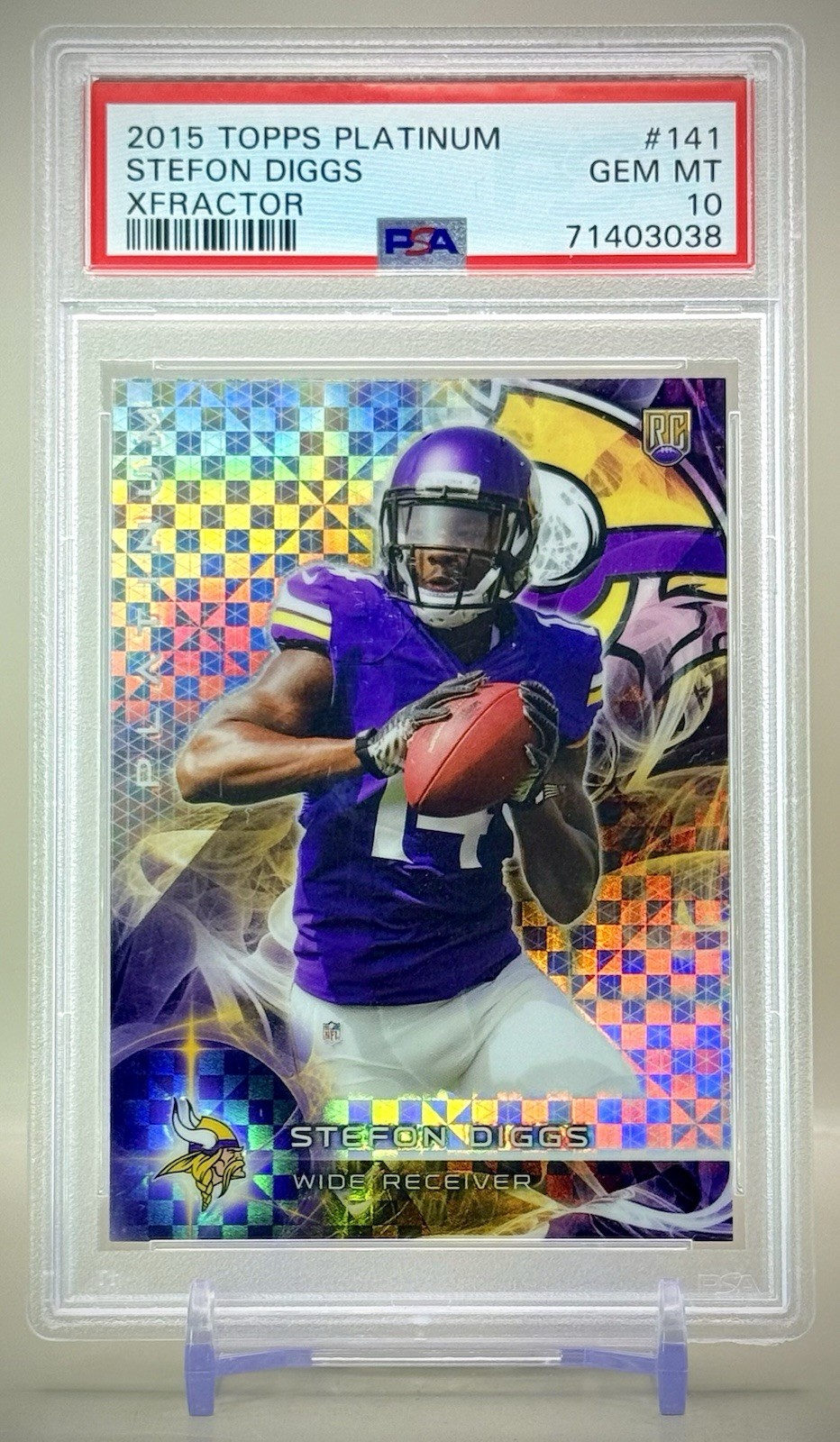 Stefon Diggs 2015 Topps Platinum #141 XFRACTOR Rookie RC - PSA 10 GEM MINT