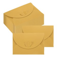 4.1x2.8 Inch Mini Card Envelopes, 24PCS Cute Cards with Heart Clasp, Gold
