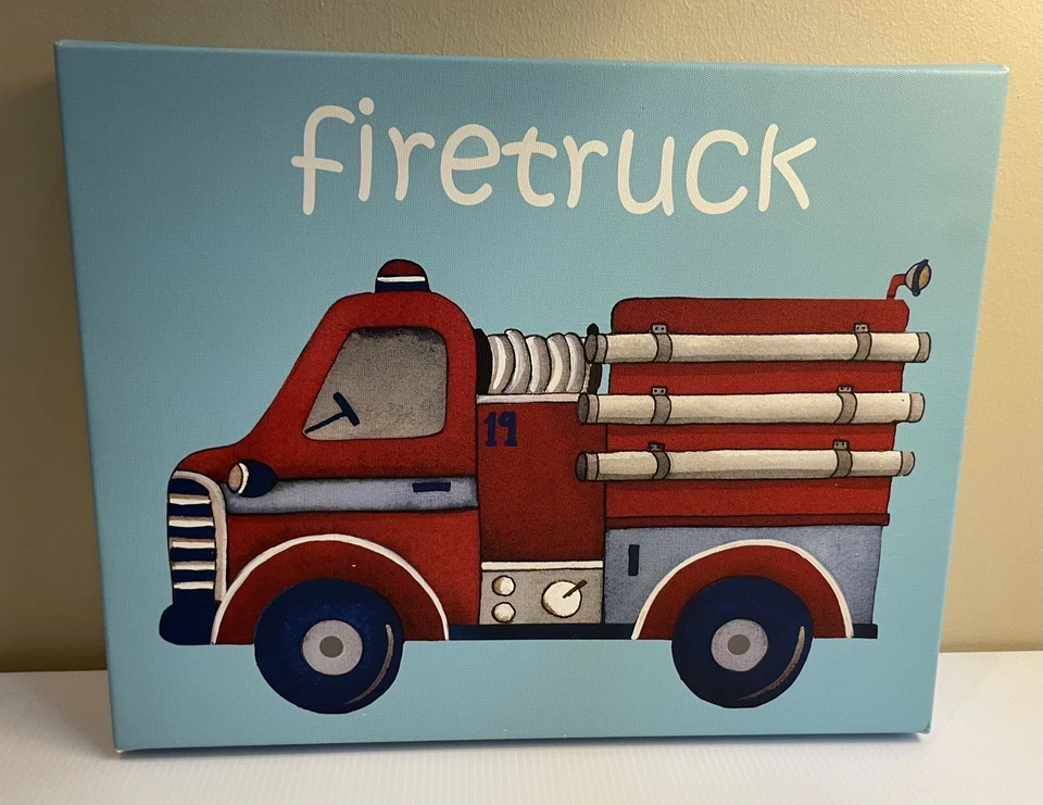 Camión de bomberos y helicóptero decoración colgante de pared habitación niño/niña Foto 3 de 3