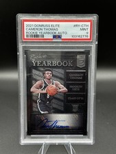 💥2021-22 Donruss Elite - Rookie Yearbook Auto ✒️Cameron Thomas #RY-CTH PSA 9💥