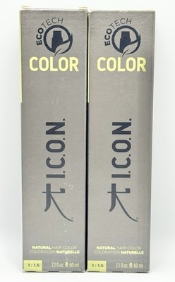 2x I.C.O.N. ECOTECH Natural Permanent Haircolor 7.43 Medium Copper Golden Blonde