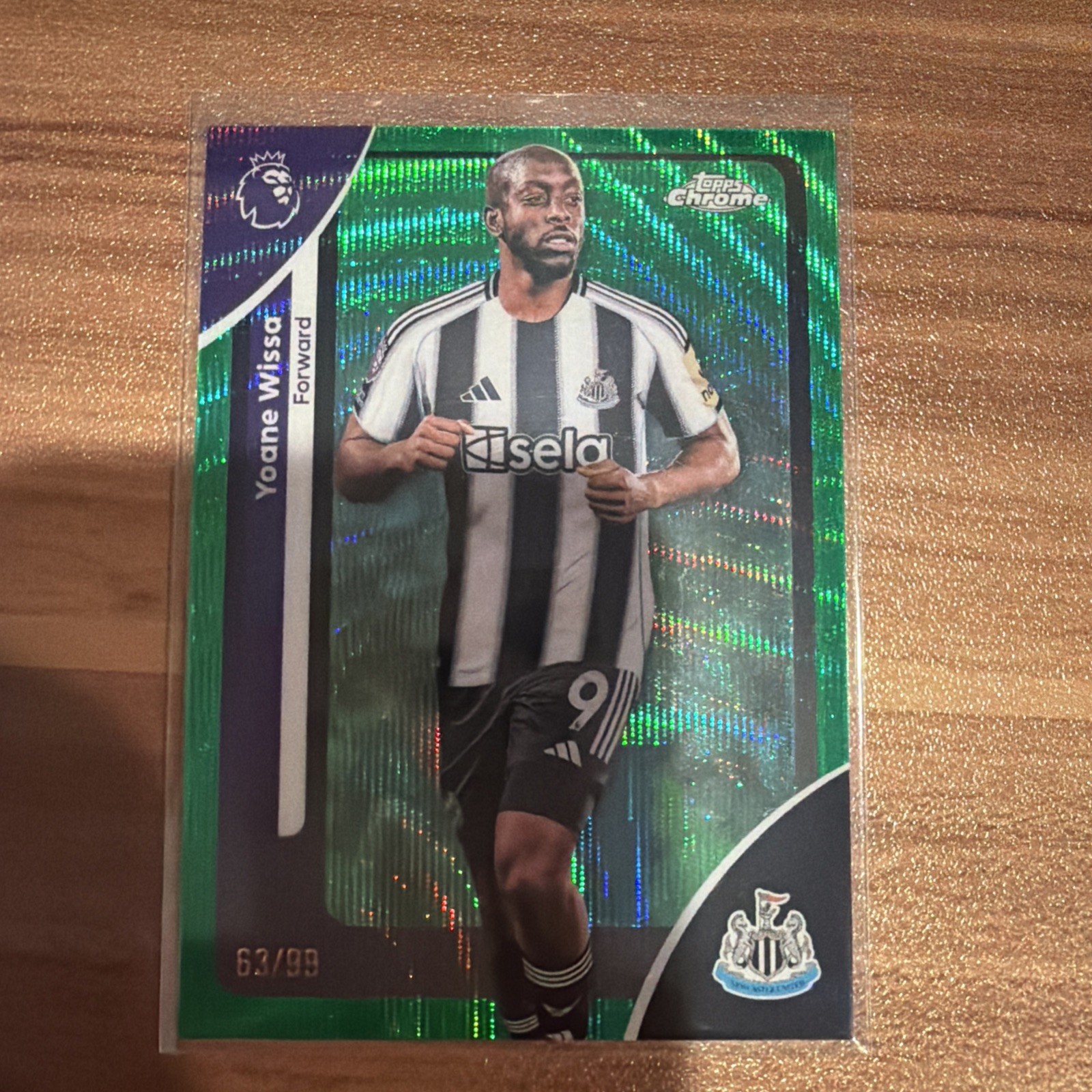 2025-26 Topps Chrome Premier League Yoane Wissa #141 Green Wave /99 Newcastle