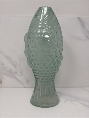 #ad Green Blue Fish Vase Place amp; Time Spring amp; Summer Indoor Vase 11” Recycled Glass $20.99