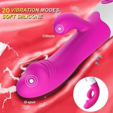 Rabbit Vibrator Dildo Clitoris G-spot Stimulation Sex Toy for Women Battery
