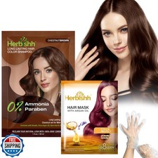 Herbishh Travel Pack Hair Dye Color Shampoo in Sachet  1pc Argan Hair Mask S