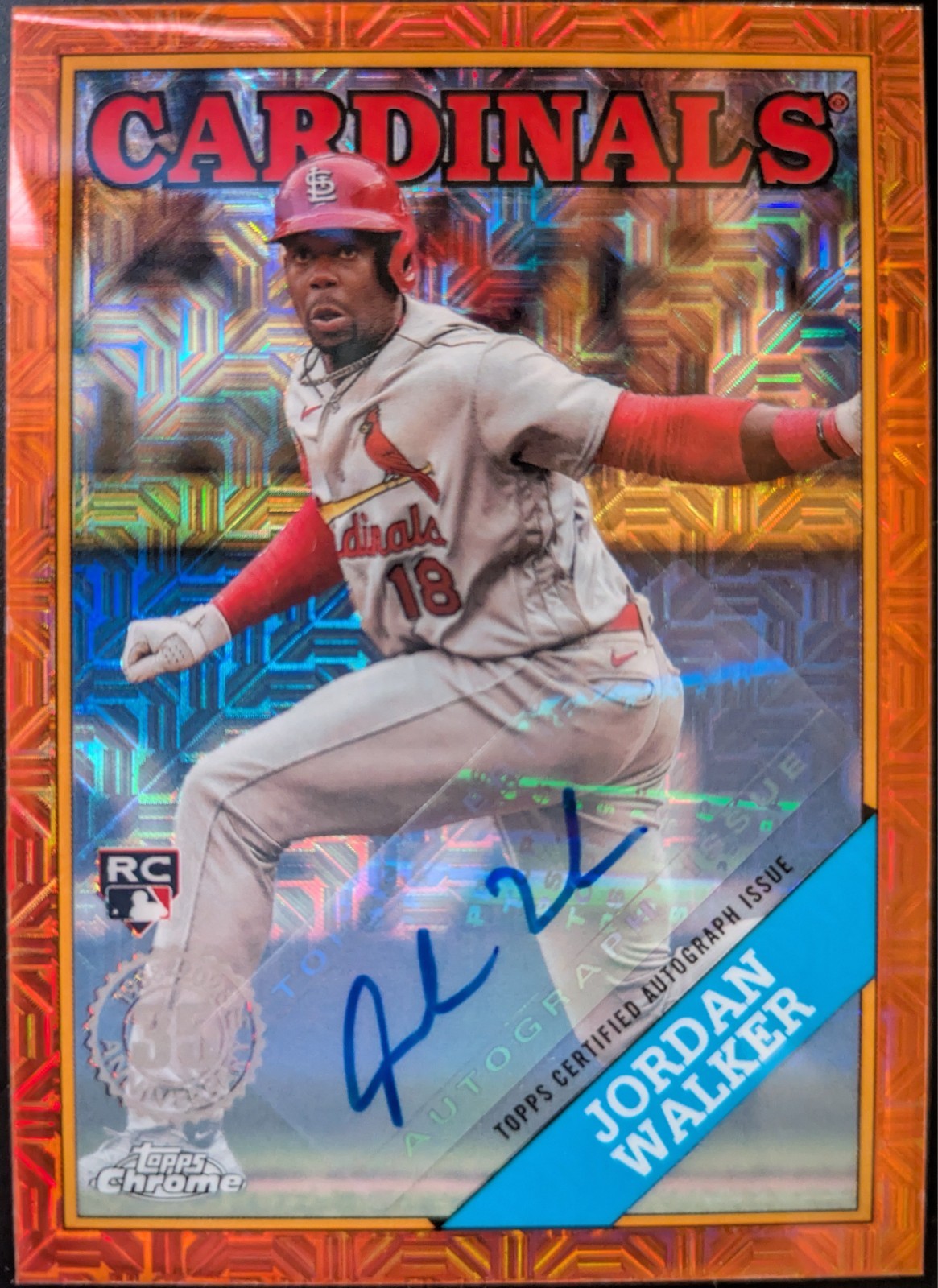 2023 Topps Update Chrome 1988 Silver Pack Mojo Orange Auto RC 5/25 Jordan Walker