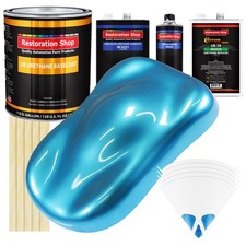 Electric Blue Metallic Gallon Urethane Basecoat Clearcoat Car Auto Paint Kit