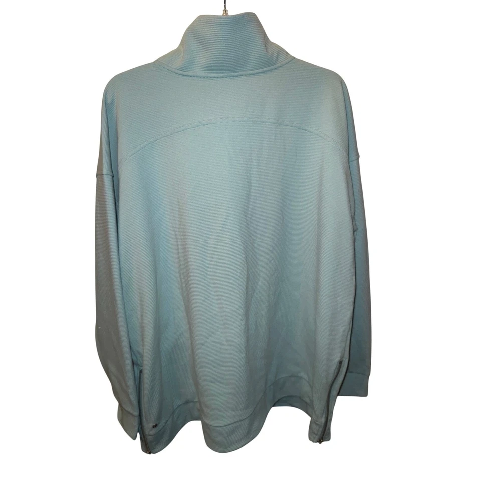 Sudadera Pullover Zella Para Mujer 2X Verde Azulado Acanalado Cuarto Cremallera Atletismo Nueva con Etiquetas Foto 4 de 4