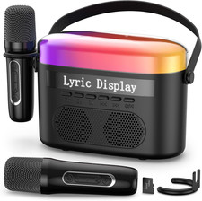 Portable Bluetooth Karaoke Machine with Dual Speakers and Display Screen