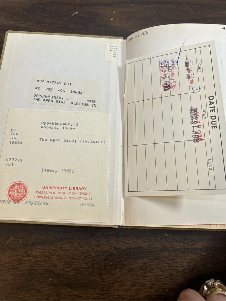 THE OPEN MIND by J. Robert Oppenheimer 1963 Reprint, Hardcover - Image 3 of 4