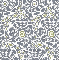 Fd27037_Terrace Stilisierte Volks Blumenmuster Grau Weiß GrüN Fine Decor Tapete