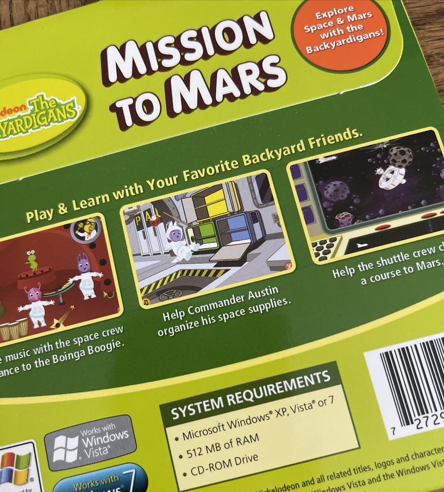 The Backyardigans Mission To Mars PC CD Rom WIN/XP/Vista & 7-Brand New ...