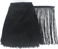 Spitzenband, 5 Yards, Schwarz Fransenborte, 20Cm Breit, Fransenbesatz, Band FüR