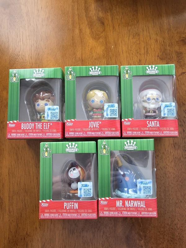 Elf - Funko Mini's - Complete Set Of Five - Vinyl Figures