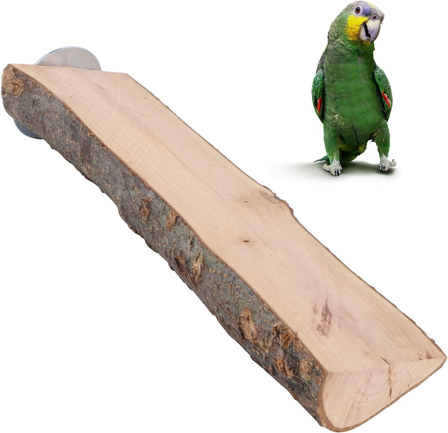 Parrot Perch for Cage, Parrots Cage Perch, Natural Wood Parrots Standing Platfo